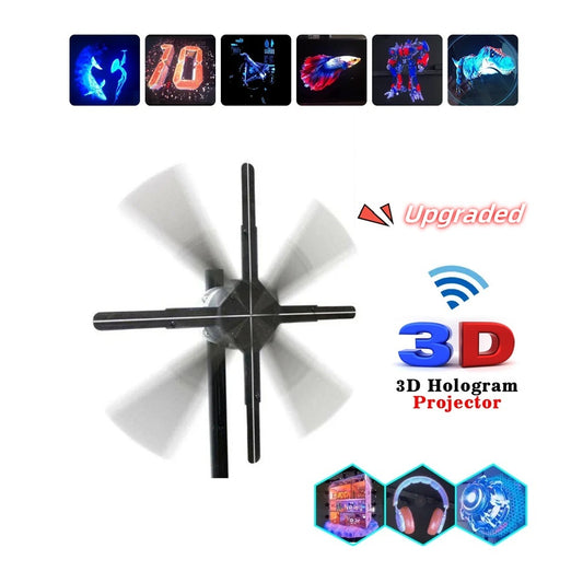 Upgraded 3D Hologram Fan Projector – Naked Eye 3D Advertising Display Light (Free Shipping)