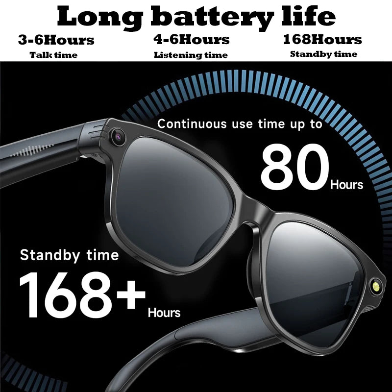 Smart Glasses with 8MP HD Camera, Bluetooth Music, AI Voice Assistant & Real-Time Translation