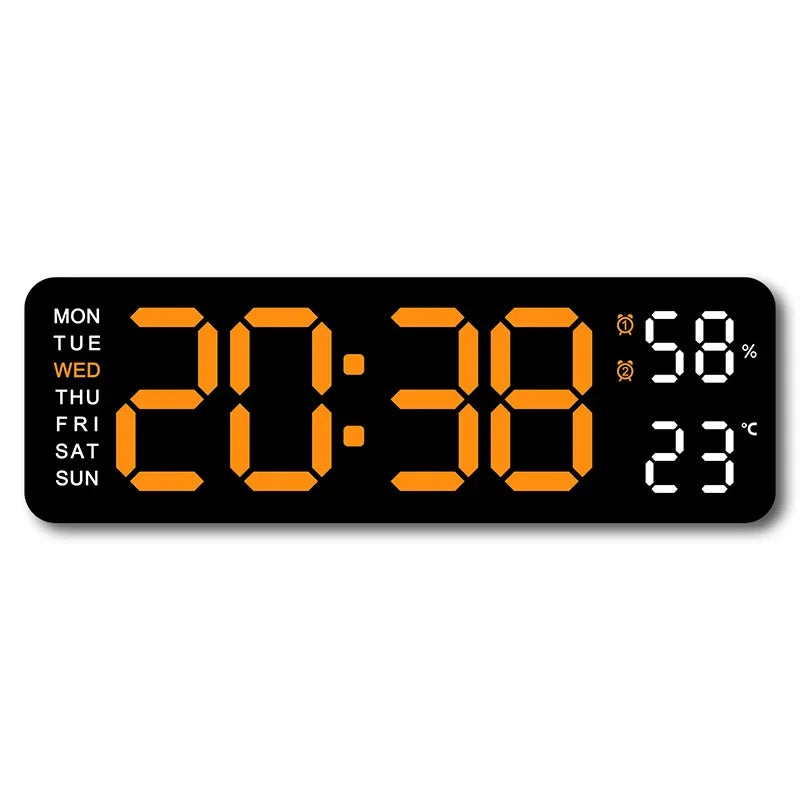 Voltivo LED Wall Clock – Smart 9” Display with Temp & Humidity