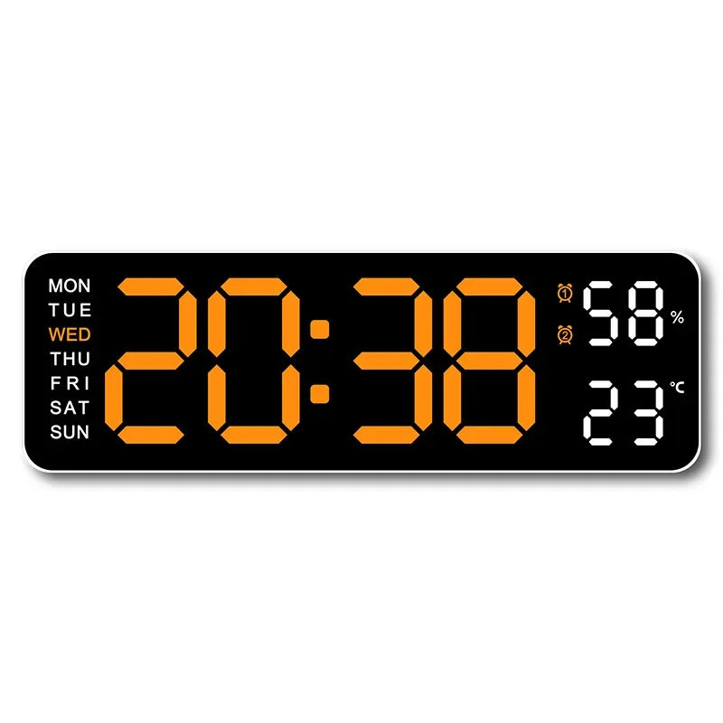Voltivo LED Wall Clock – Smart 9” Display with Temp & Humidity