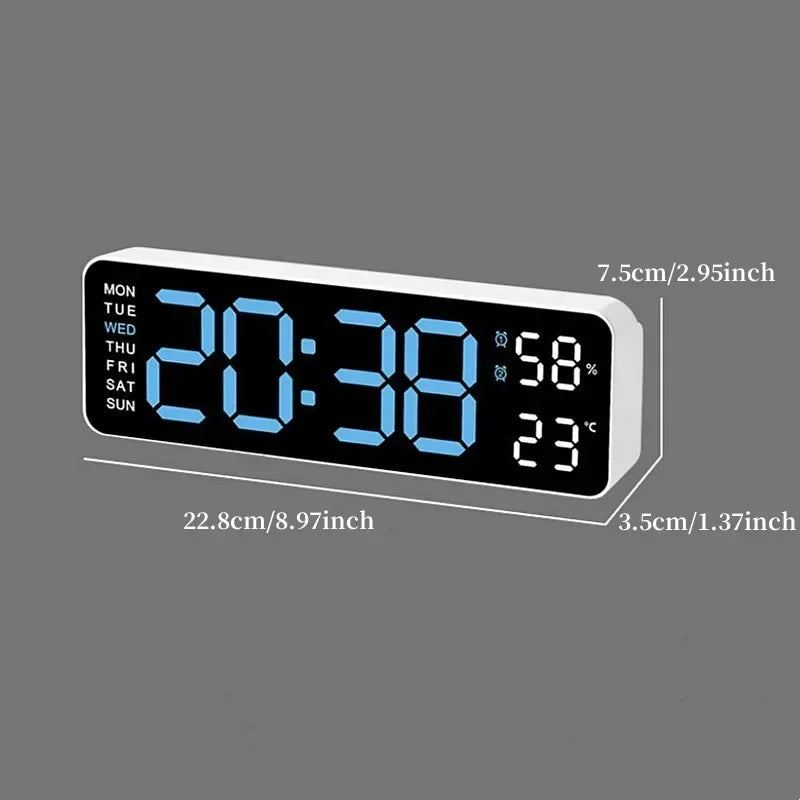 Voltivo LED Wall Clock – Smart 9” Display with Temp & Humidity