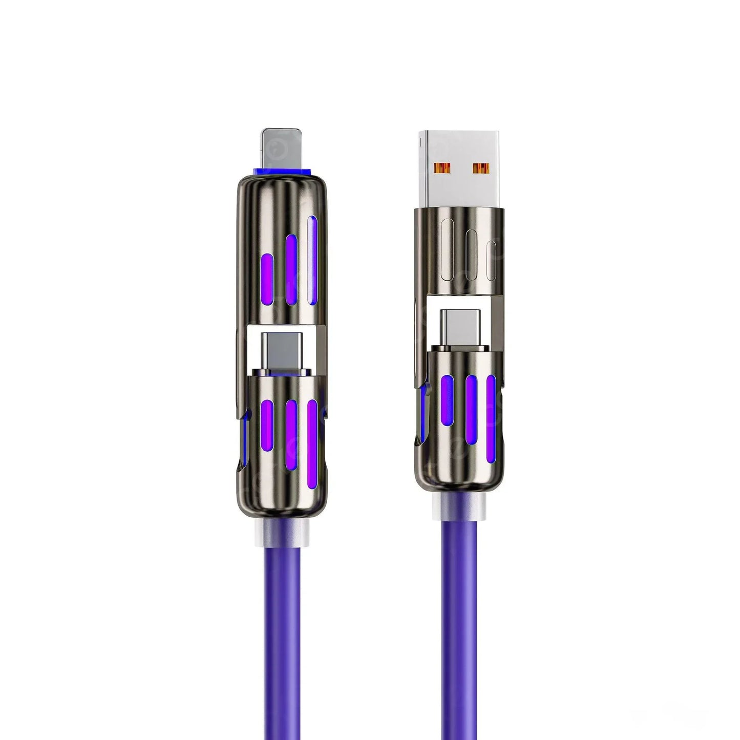 ⚡ Voltivo™ 4-in-1 240W Fast Charging Cable (USB, Lightning, Type-C)