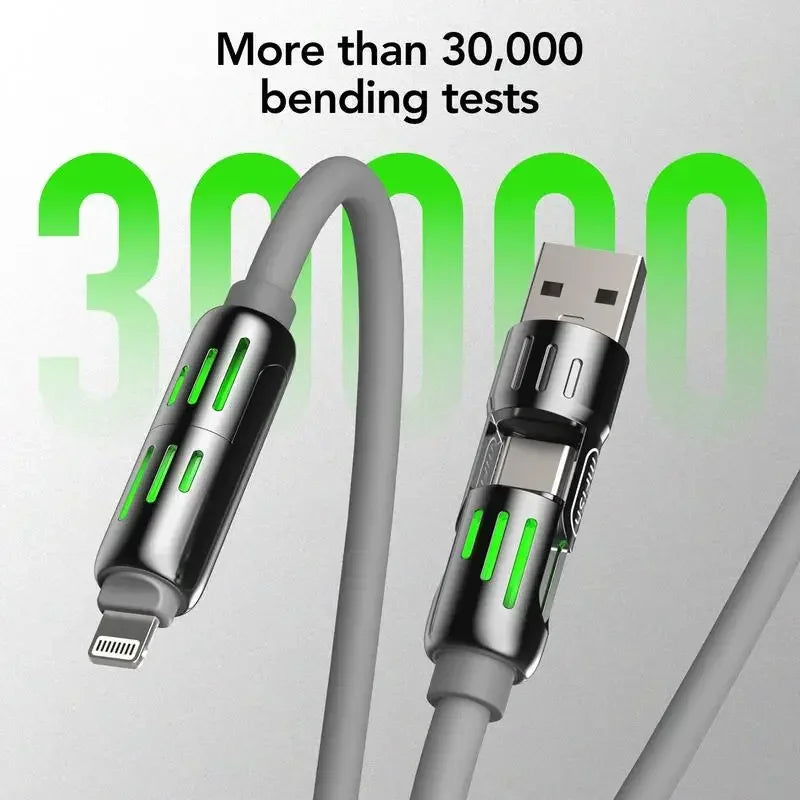 ⚡ Voltivo™ 4-in-1 240W Fast Charging Cable (USB, Lightning, Type-C)