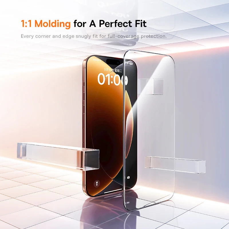 Baseus iPhone 12–17 Screen Protector – Tempered Glass HD Clear Guard