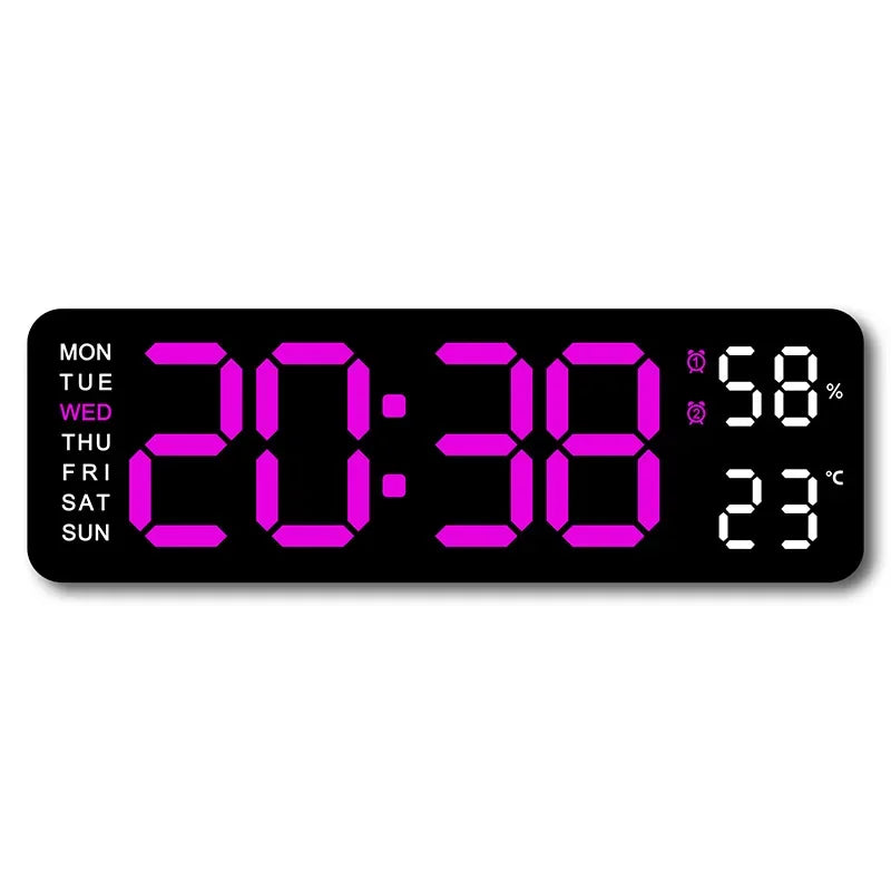 Voltivo LED Wall Clock – Smart 9” Display with Temp & Humidity
