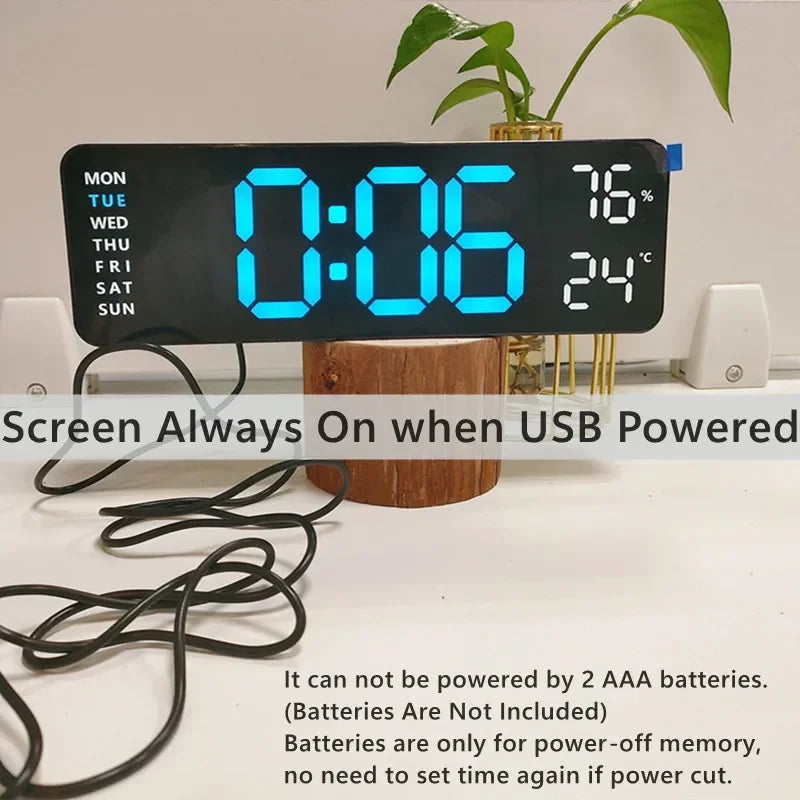 Voltivo LED Wall Clock – Smart 9” Display with Temp & Humidity