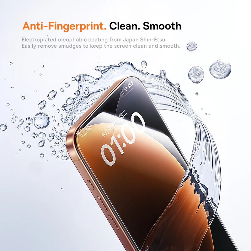 Baseus iPhone 12–17 Screen Protector – Tempered Glass HD Clear Guard