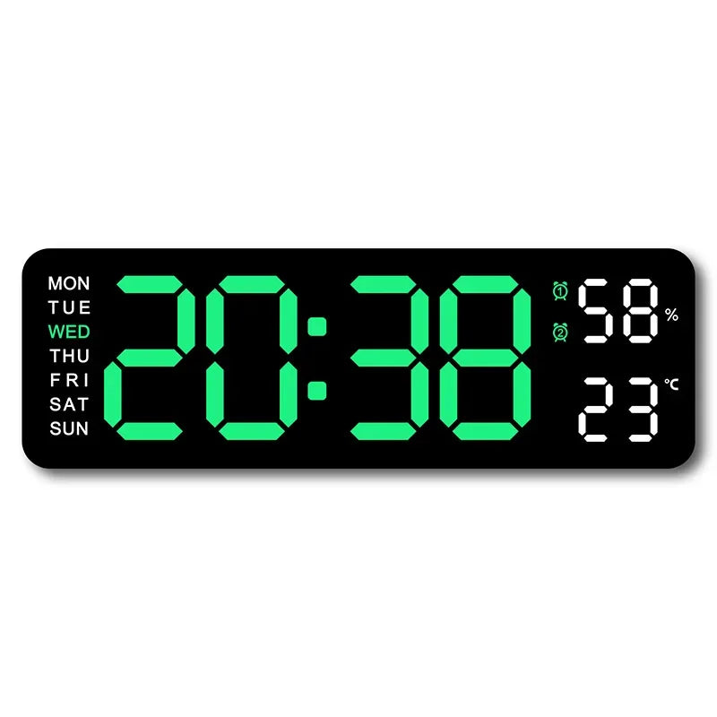 Voltivo LED Wall Clock – Smart 9” Display with Temp & Humidity