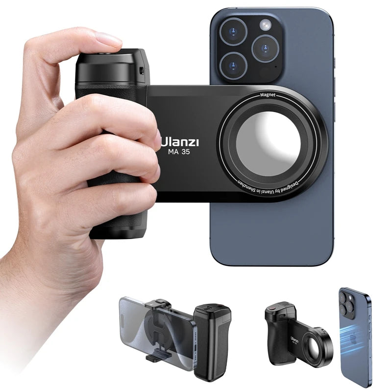 Ulanzi MA35 MagSafe Bluetooth Smartphone Grip – Camera Shutter Handle for Vertical & Horizontal Shooting