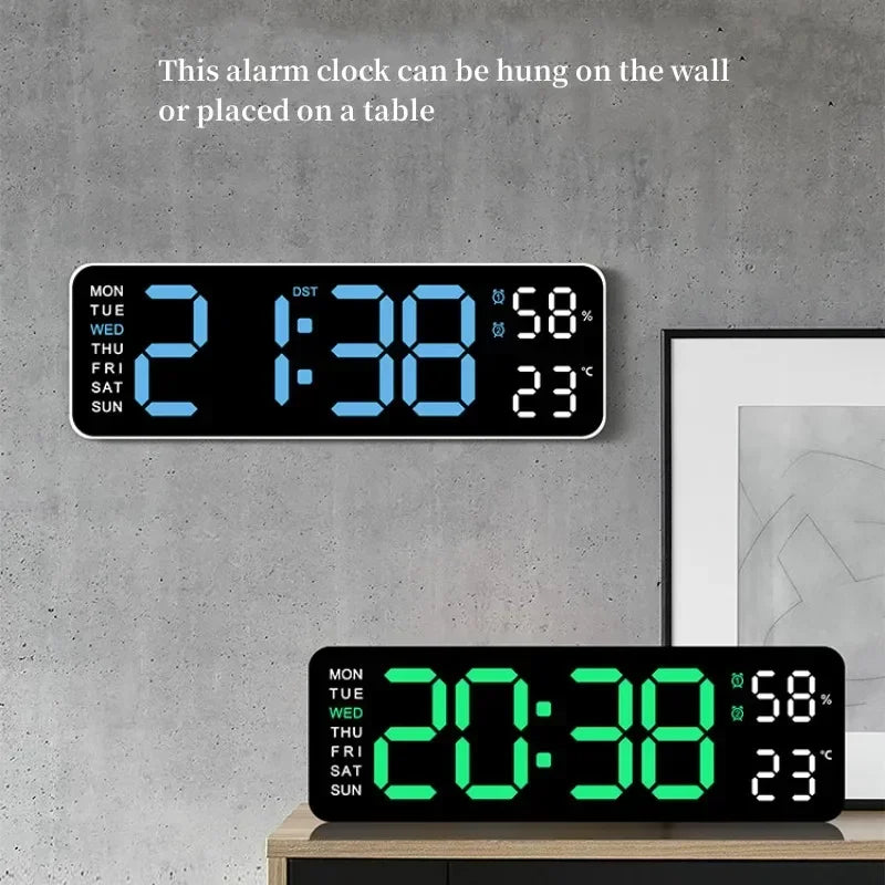 Voltivo LED Wall Clock – Smart 9” Display with Temp & Humidity